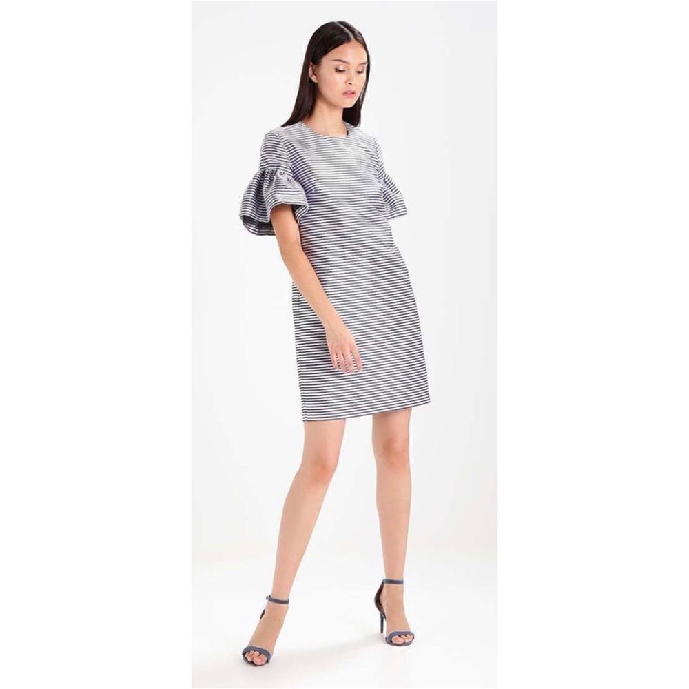 Banana Republic Striped Ruffle Sleeve Dress SZ 2